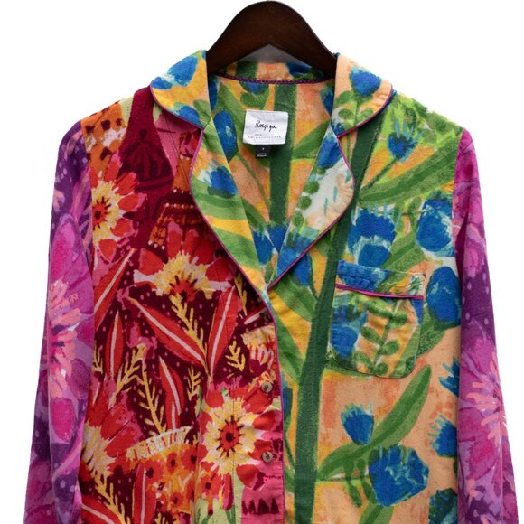 Anthropologie Roeqiya Fris Garden Bloom Pajama Set – Size S Floral Flannel - Picture 6 of 10
